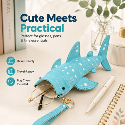 Cute Shark Wide-Mouth Glasses Case