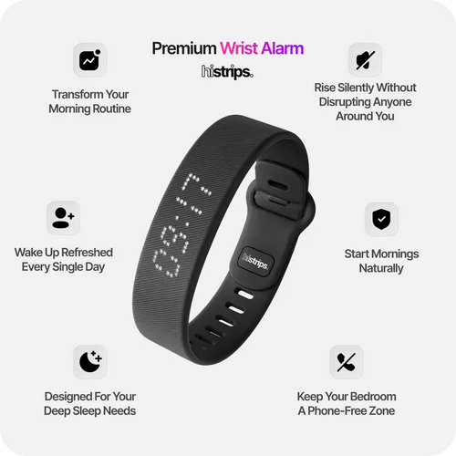 ⌚ Onyx Silent Vibration Alarm Clock – Wrist-Worn Wearable Wake-Up Device for Heavy Sleepers, Partner-Friendly Quiet Alarm with 2 Intensity Levels, 3 Alarms & 14+ Day Battery