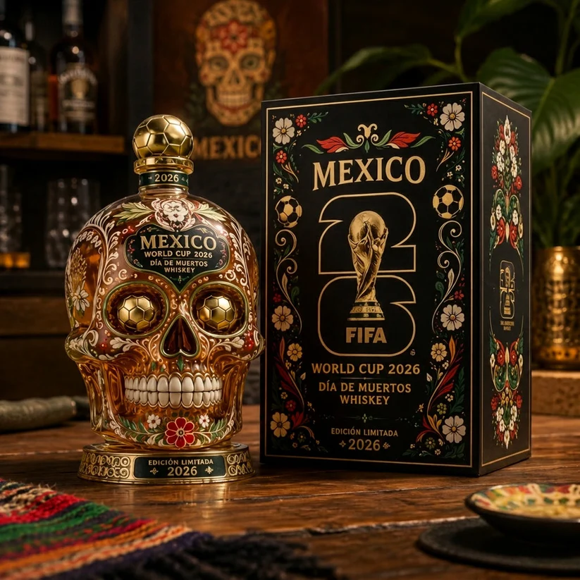 ⚽🇲🇽Mexico 2026 Día de Muertos Whiskey Bottle