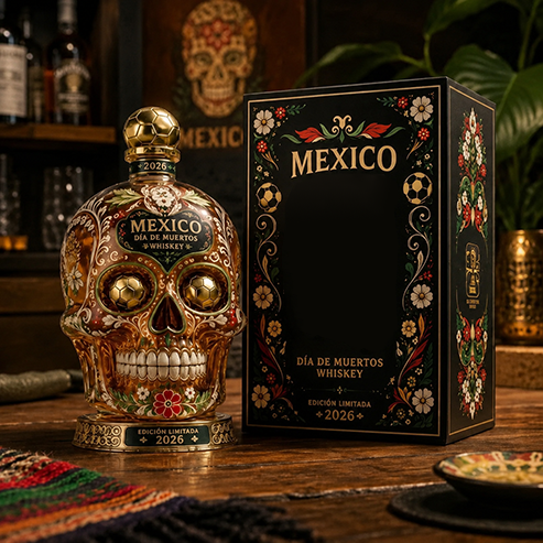 ⚽🇲🇽Mexico 2026 Día de Muertos Whiskey Bottle