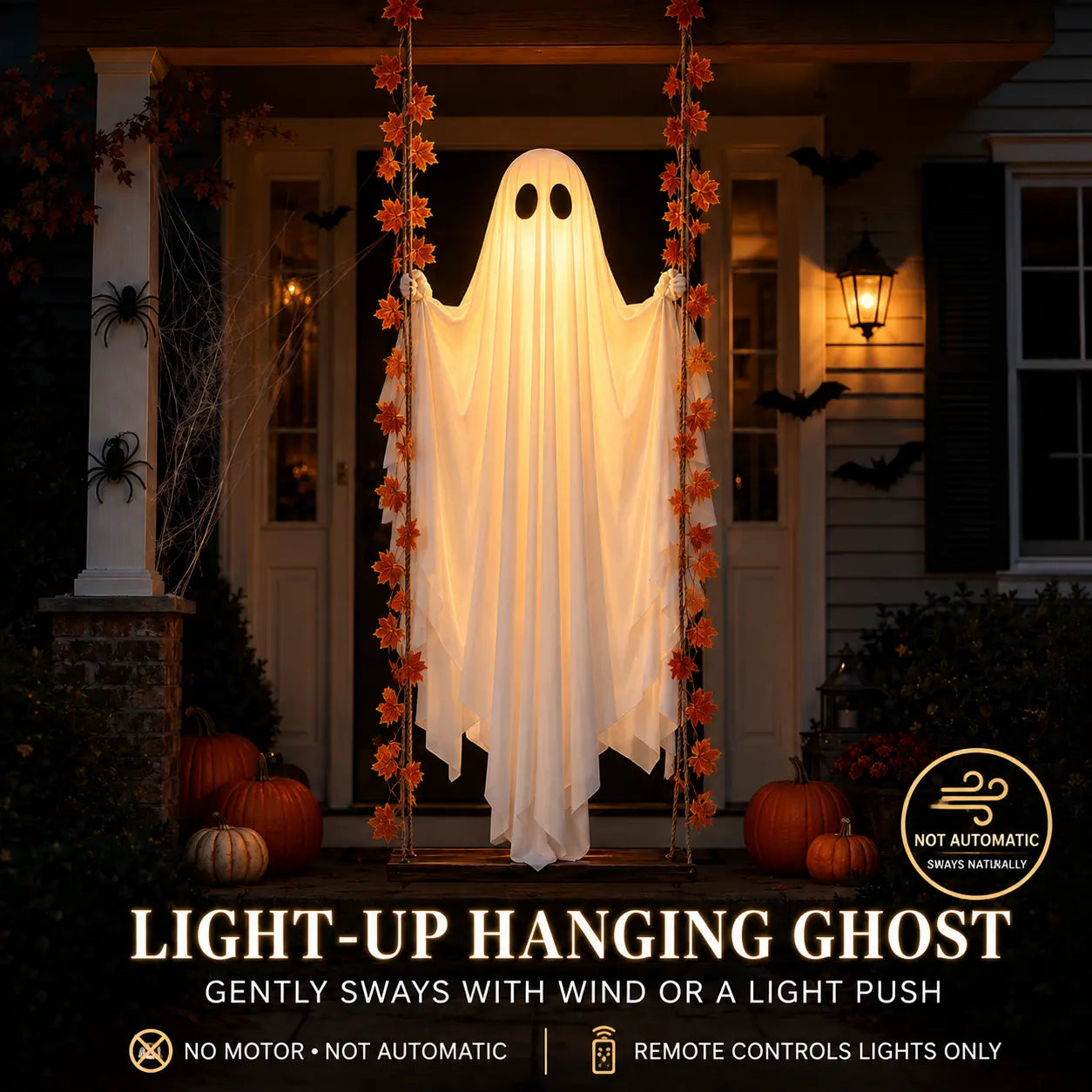 👻Halloween Swinging Ghost Light Create A Magical Haunted Porch This Halloween💡
