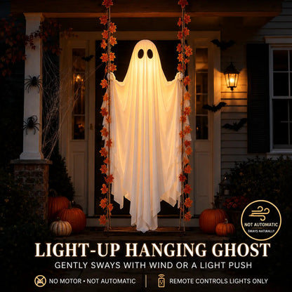 👻Halloween Swinging Ghost Light Create A Magical Haunted Porch This Halloween💡