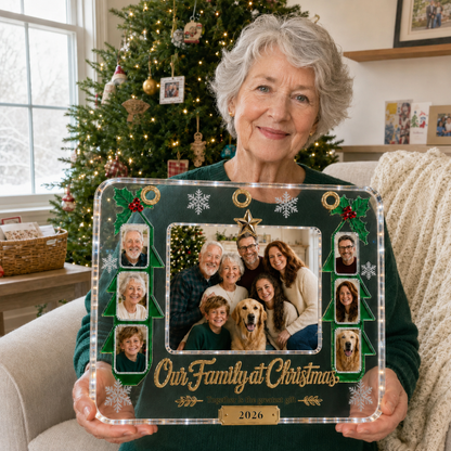 ACRYLIC FAMILY CHRISTMAS PHOTO FRAME