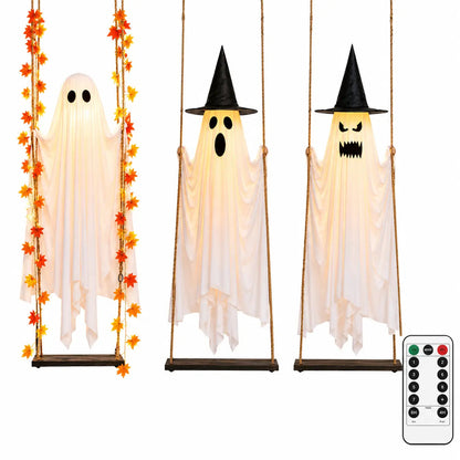 👻Halloween Swinging Ghost Light Create A Magical Haunted Porch This Halloween💡