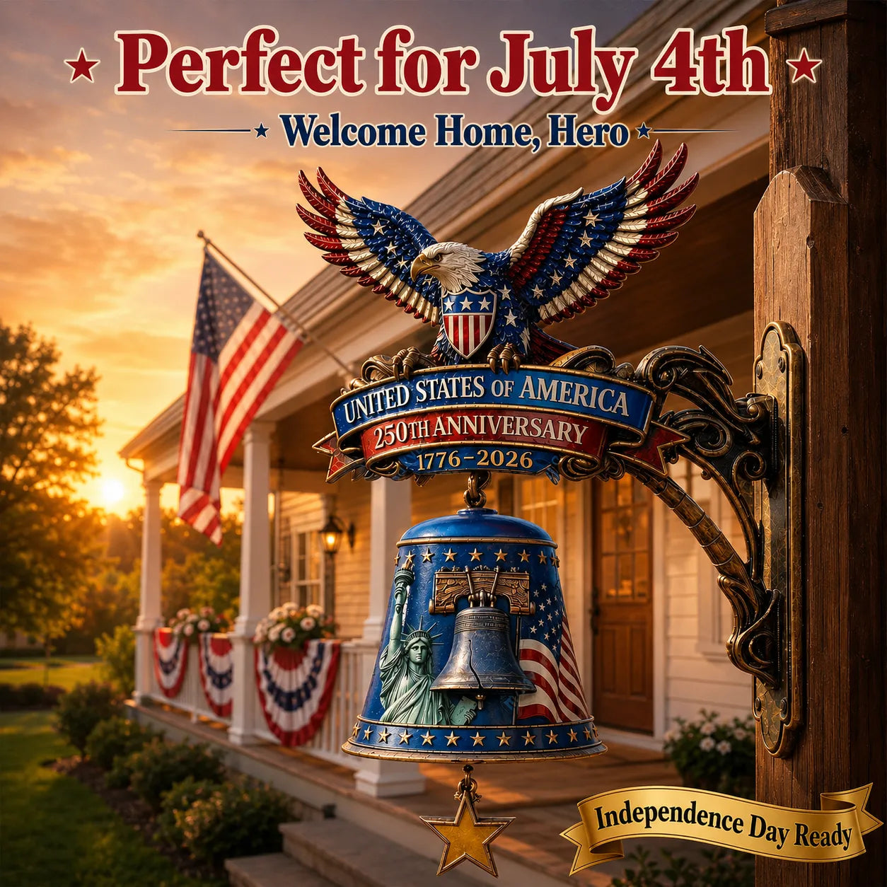 🔔USA 250th Anniversary Patriotic Wall Bell