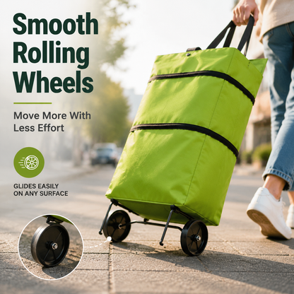 🎁Last Day Promotion 50% OFF🛒 Foldable Grocery Cart Bag – The Rolling Shopping Bag That Saves Your Back