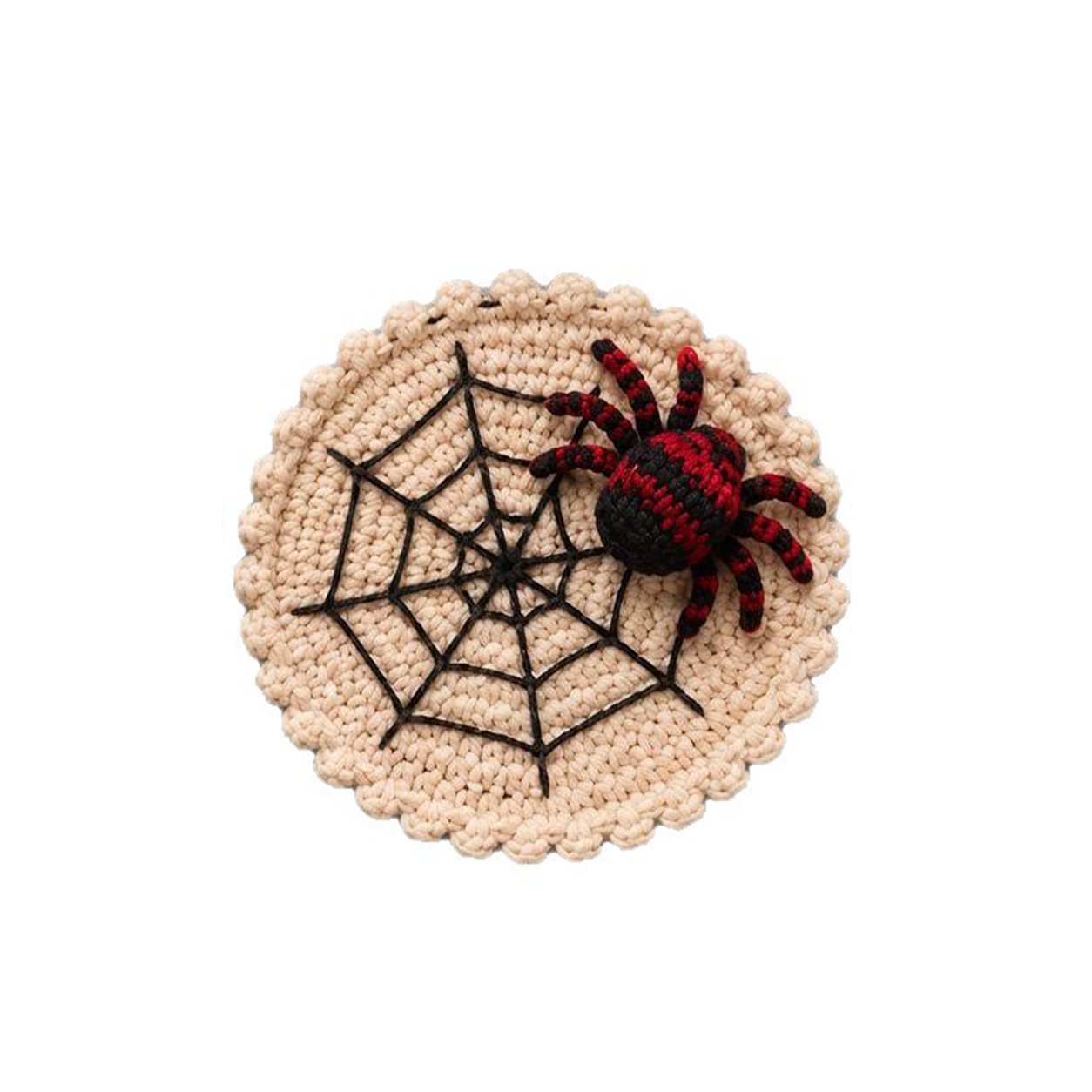 🕷️ Handmade Crochet Spider Web Coaster — Spooky Gothic Halloween Home & Coffee Table Decor ☕