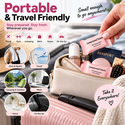 30-Pack Disposable Compressed Towels – Soft, Absorbent & Travel-Friendly