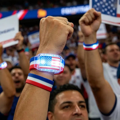 2PCS LED Light Up National Flag Wristbands