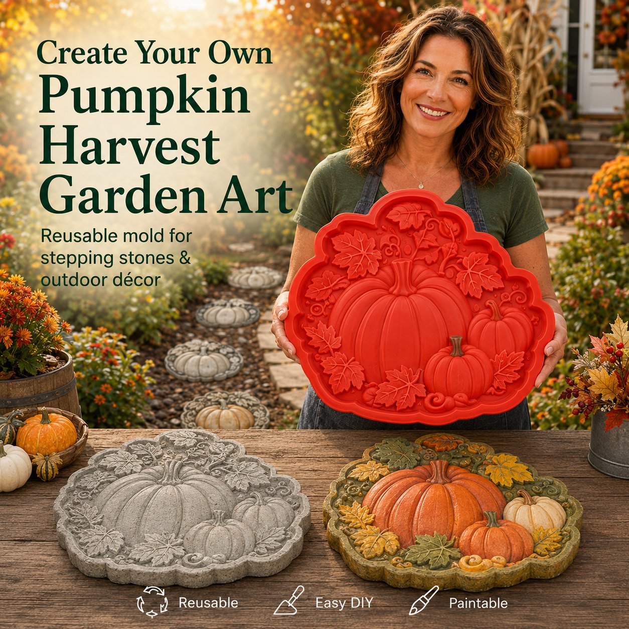 💥 LAST DAY 49% OFF🌻 Reusable Sunflower Stepping Stone Mold