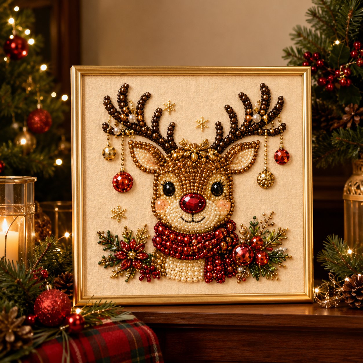 ❤️ 5-in-1 3D Pearl Art Kit – Christmas DIY Craft Set for Kids & Family Creative Fun 🎨