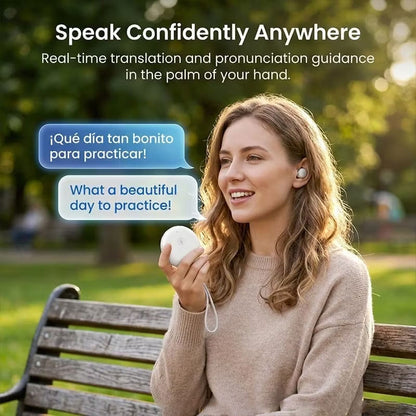 🌎 AI Wearable Translator – 165+ Language Two-Way Voice Translation Device, Real-Time AI Language Translator with Smart Learning, Bluetooth Connectivity for Travel, Work & Everyday Conversations