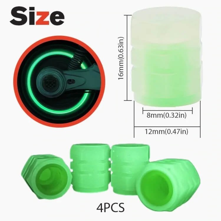 49% OFF This Week Promotions🎉🎉Glow-in-the-Dark Car Tire Valve Cap Set
