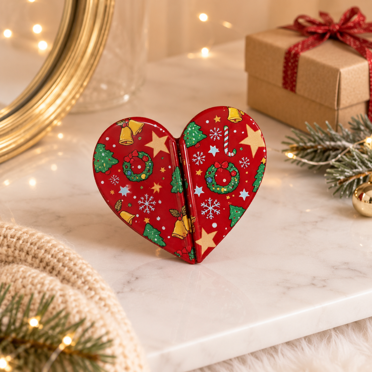 Holiday Magnetic Split Hair Clip - Festive Square Cutout Christmas & Halloween Non-Slip Hair Claw