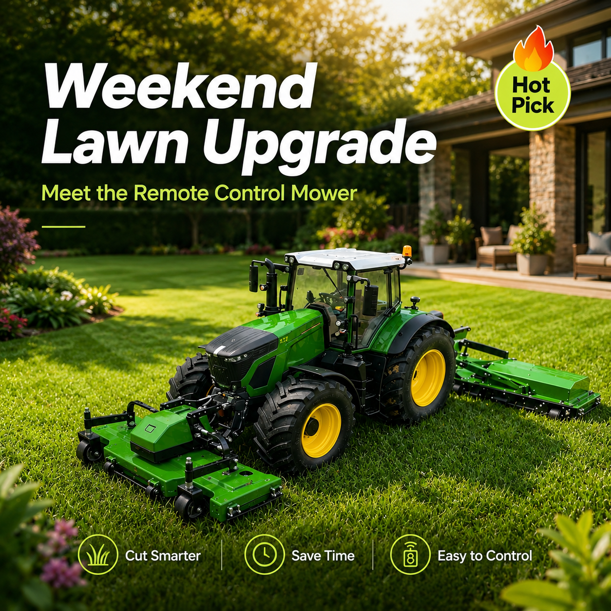 All-Terrain Wireless Remote Controlled Lawn Mower & Trimmer