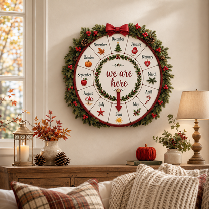 🎄Christmas Month Countdown Wheel Wooden Calendar Sign🎅
