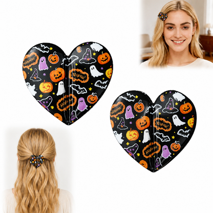 Holiday Magnetic Split Hair Clip - Festive Square Cutout Christmas & Halloween Non-Slip Hair Claw