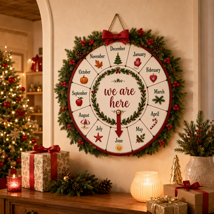 🎄Christmas Month Countdown Wheel Wooden Calendar Sign🎅