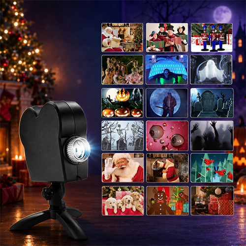 🎄 Christmas & Halloween Window Projector Light – 2-in-1 Projection Lamp with Tripod Stand 🎃