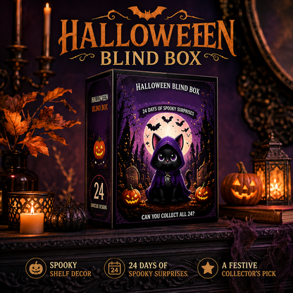 🎃 24-Day Halloween Cat Advent Calendar — Spooky 2D Acrylic Figurine Countdown Box 🐾
