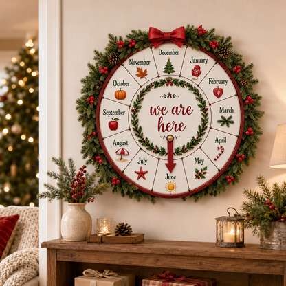 🎄Christmas Month Countdown Wheel Wooden Calendar Sign🎅
