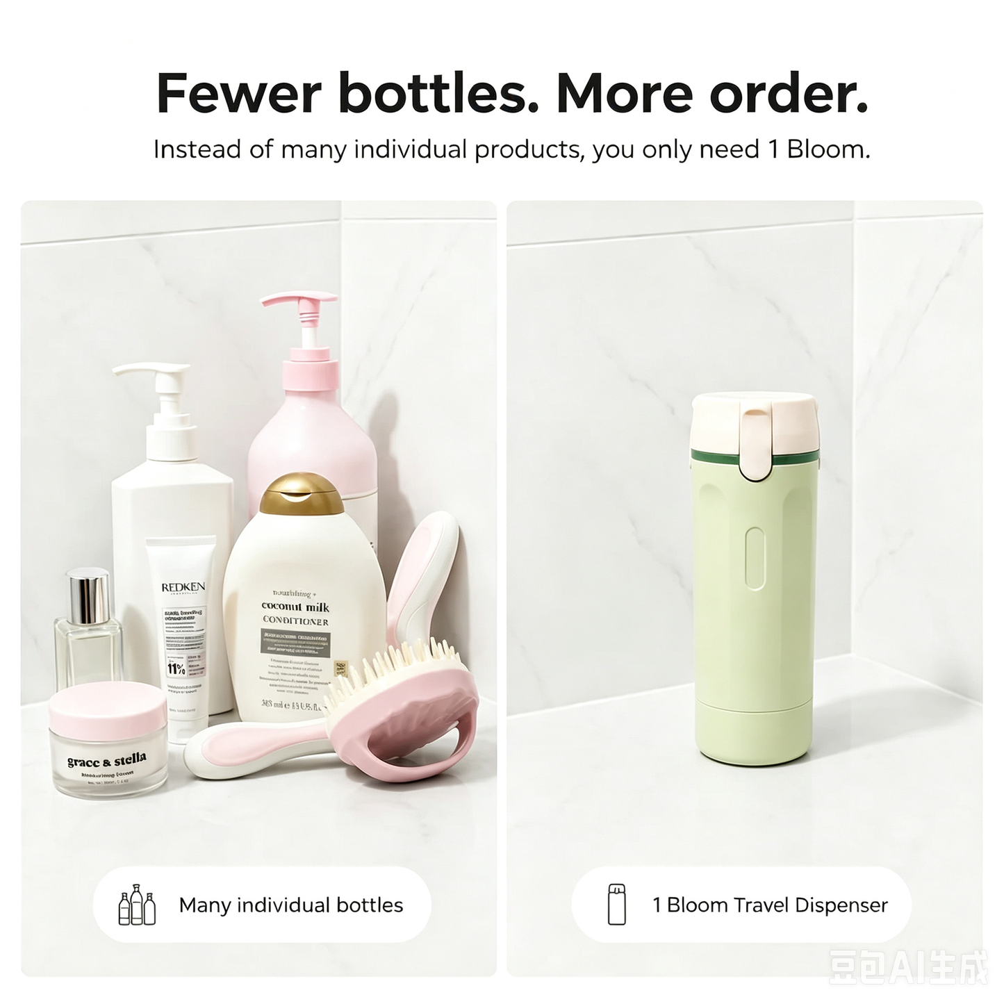 ✈️ Bloom 4-in-1 Travel Dispenser | Leak-Proof Toiletries Organizer 🧴