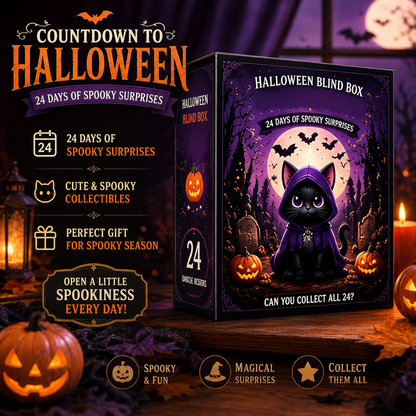 🎃 24-Day Halloween Cat Advent Calendar — Spooky 2D Acrylic Figurine Countdown Box 🐾