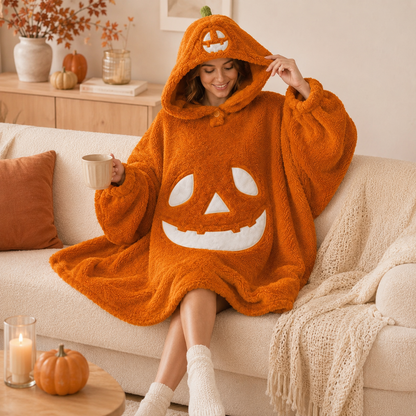 🎃Spooky Cozy Halloween Pumpkin Hooded Plush Robe