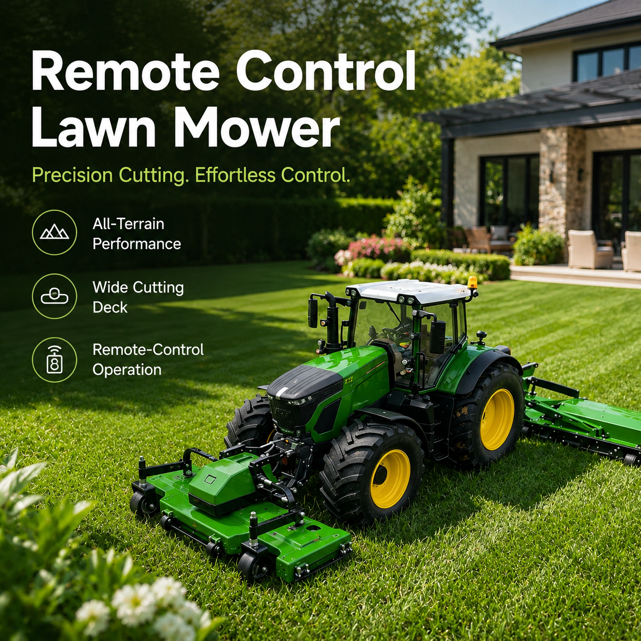 All-Terrain Wireless Remote Controlled Lawn Mower & Trimmer