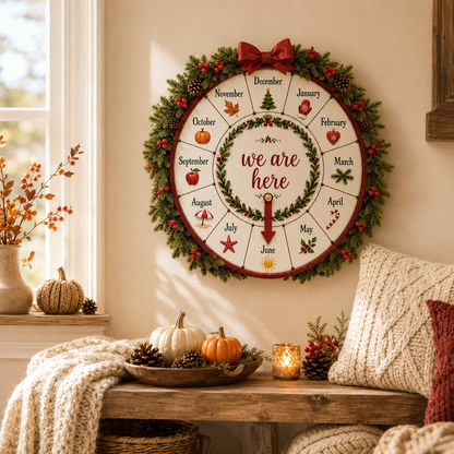 🎄Christmas Month Countdown Wheel Wooden Calendar Sign🎅