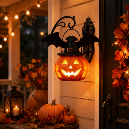 🎃Halloween Early Bird Special Sale 50% OFF🎃 Bat Hat Pumpkin Wall Lamp 🦇
