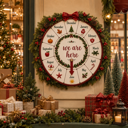🎄Christmas Month Countdown Wheel Wooden Calendar Sign🎅