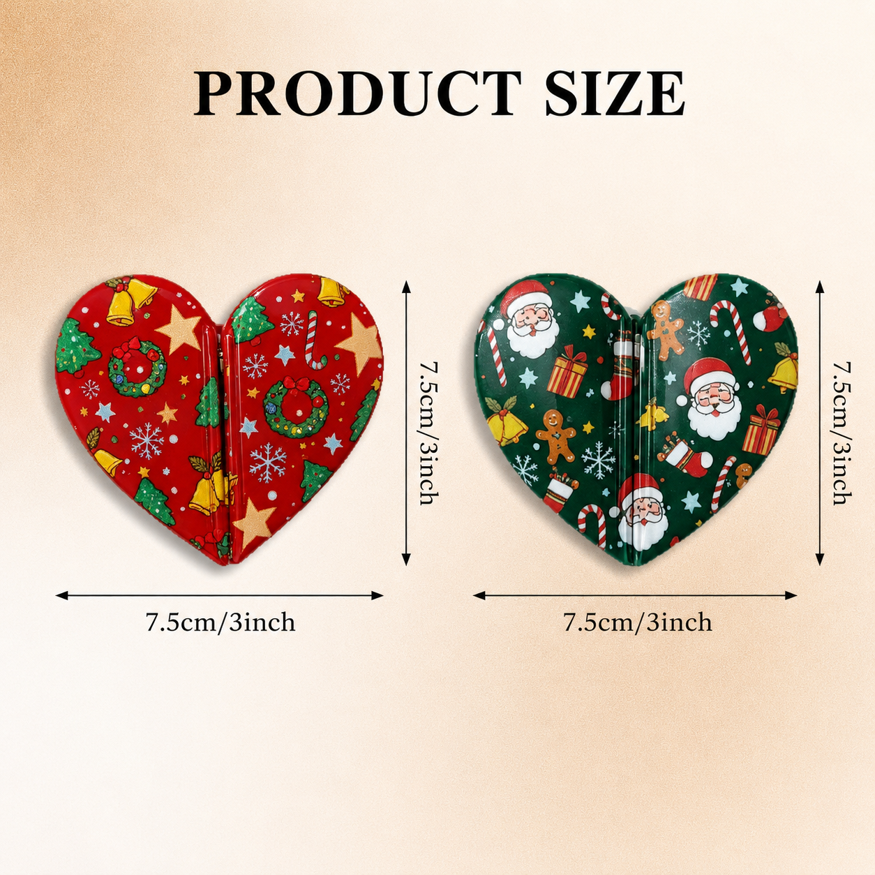 Holiday Magnetic Split Hair Clip - Festive Square Cutout Christmas & Halloween Non-Slip Hair Claw