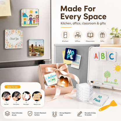 🖼️ DIY Clear Acrylic Mini Magnetic Photo Frames 🧲
