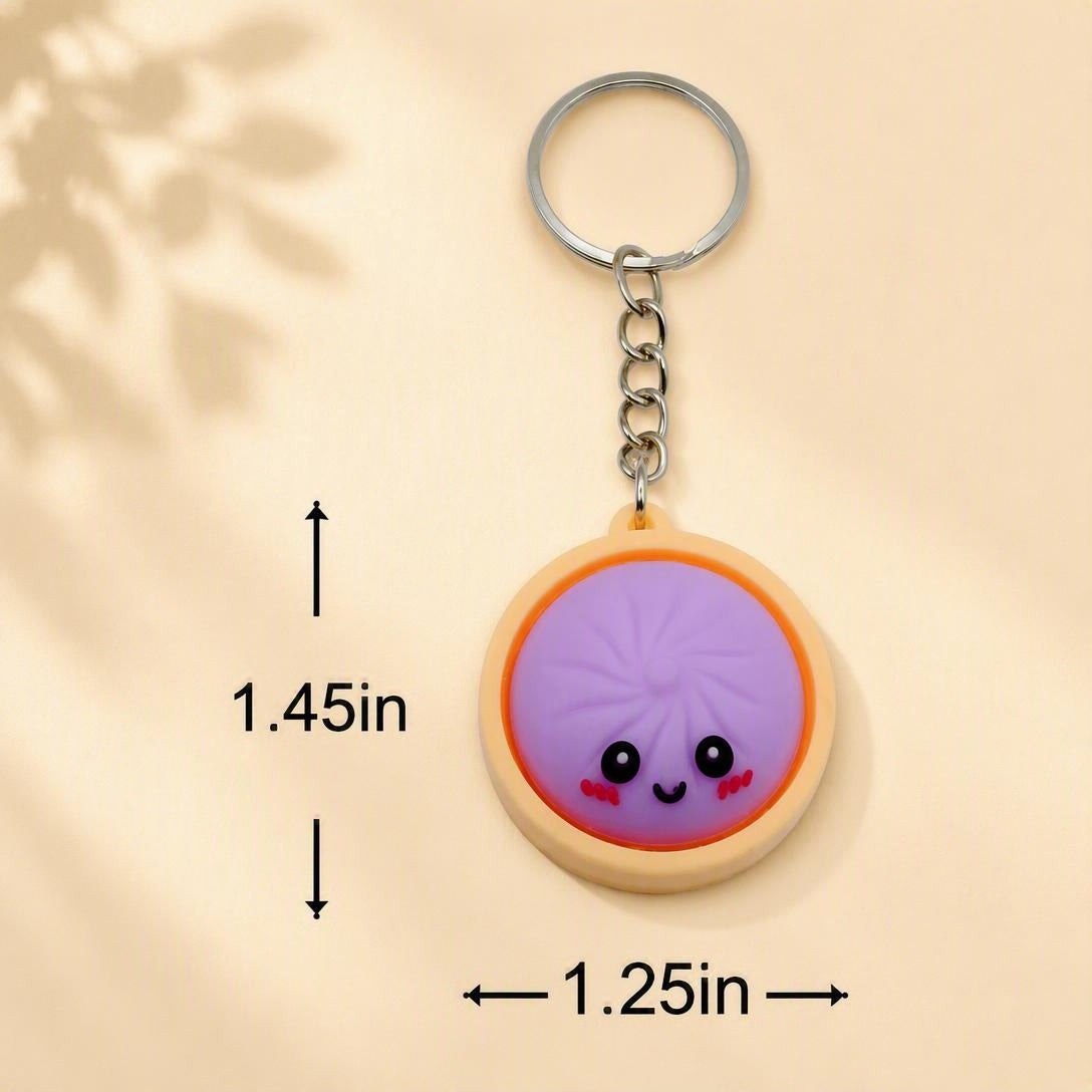 🥟Cute dumpling-shaped push-button stress-relieving keychain