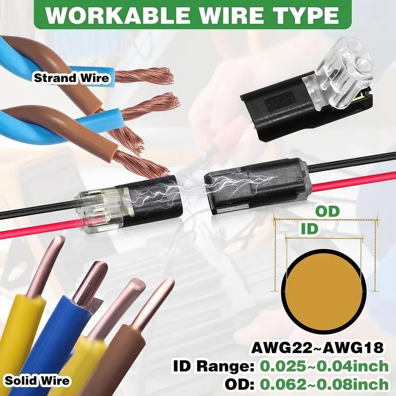 🏆👍🚀Double-Wire Plug-in Connector Led Light Strip Connectors 2 Pin