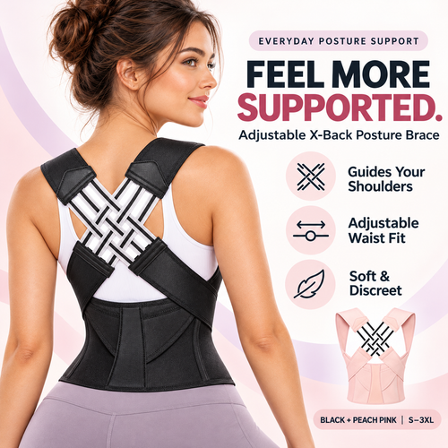✨ Adjustable X-Back Posture Support Brace – Comfortable Shoulder & Back Support