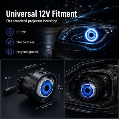 🔥HOT SALE🔥👁️Animated Demon Eye LED Projector Headlight Kit