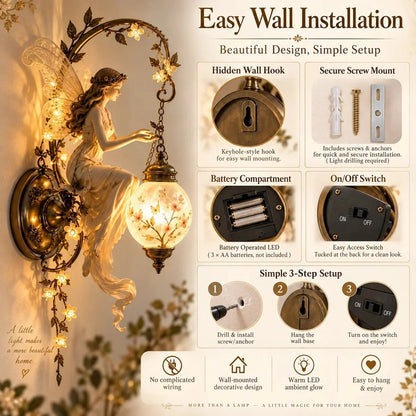 ⏳ Last Day 49% OFF🔥Enchanted Fairy Blossom Lantern Wall Light