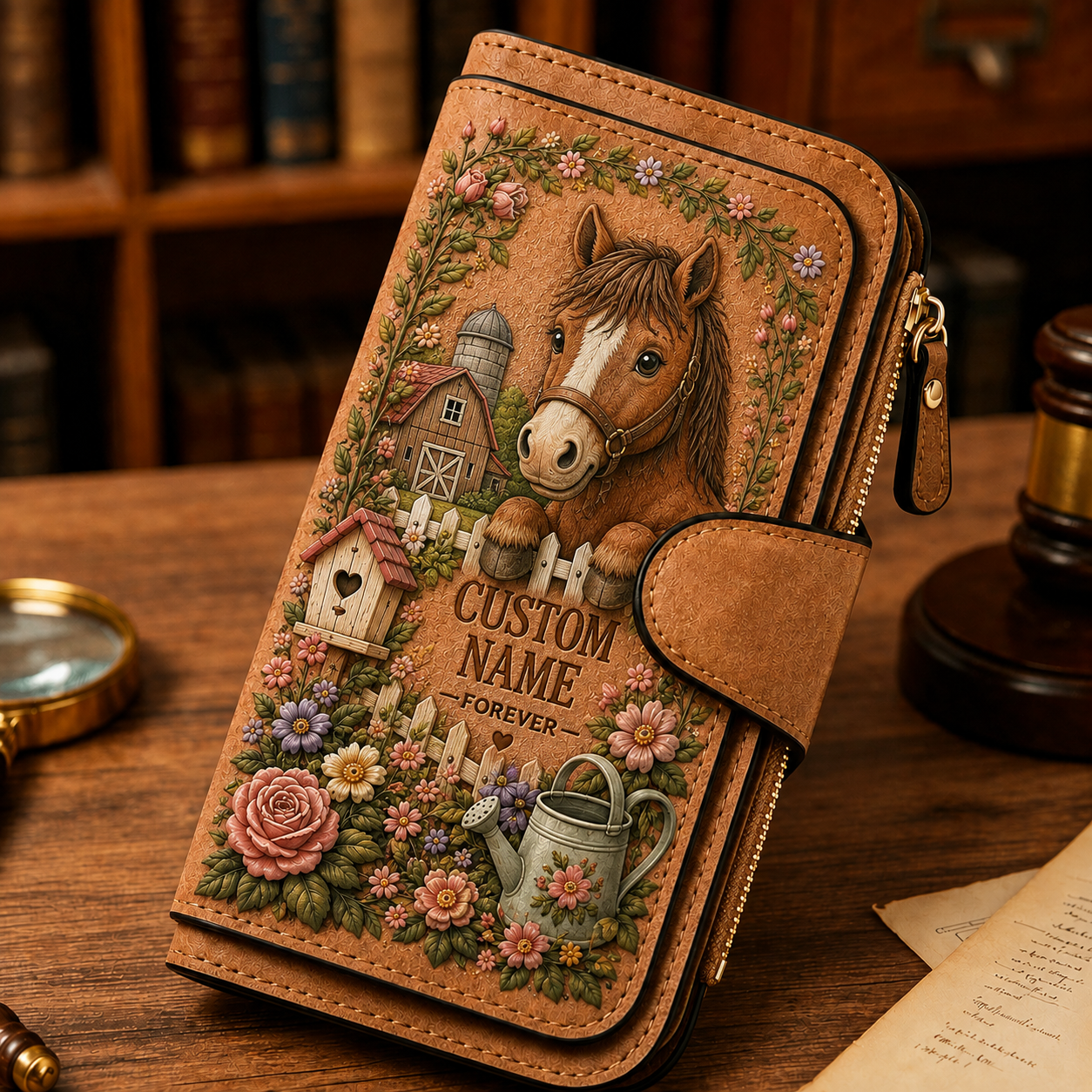 🌸 Personalized Garden Embossed Wallet - Perfect Gift For Her 🌿