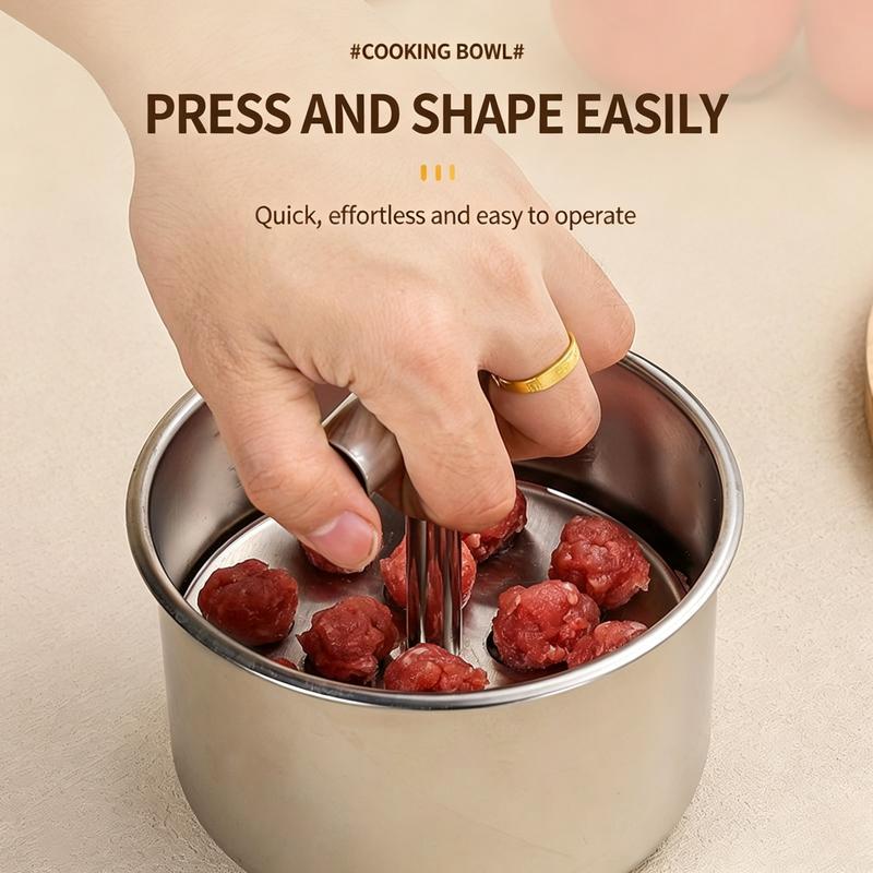 How to press rotate and lift the manual meatball maker