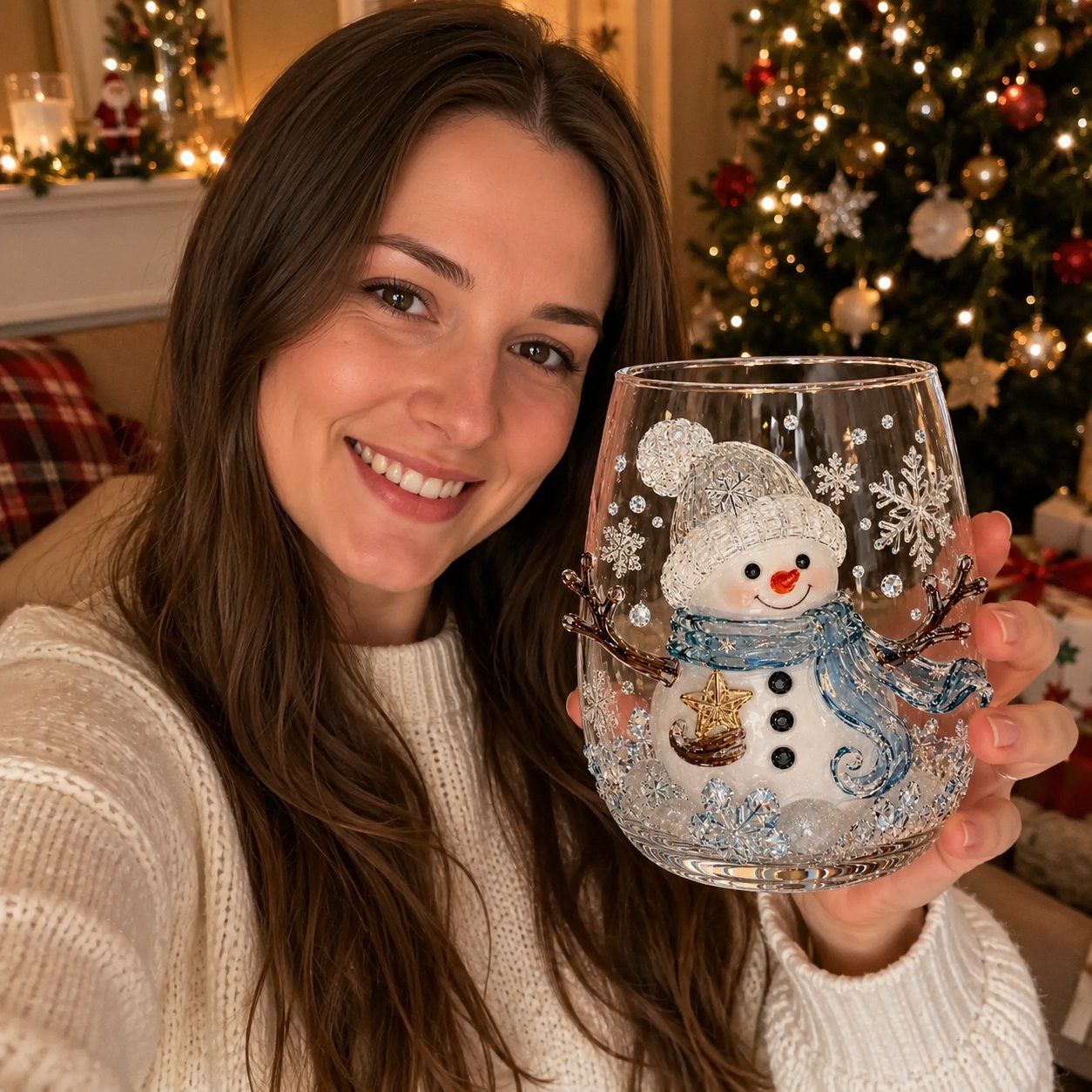 🎄 LAST DAY 49% OFF – ✨ Magical Christmas 3D Glass Cup | Raised Festive Artwork, Sparkling Details & Holiday Gift Drinkware 🎅💎