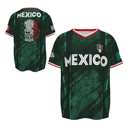 ⚽🏆Mexico 2026 Retro Soccer Jersey – Chichén Itzá Pyramid Graphic All-Over Print Sportswear
