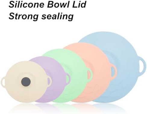 5 Pcs Non-Slip Silicone Suction Container with Lid