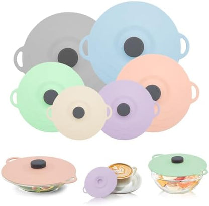 5 Pcs Non-Slip Silicone Suction Container with Lid