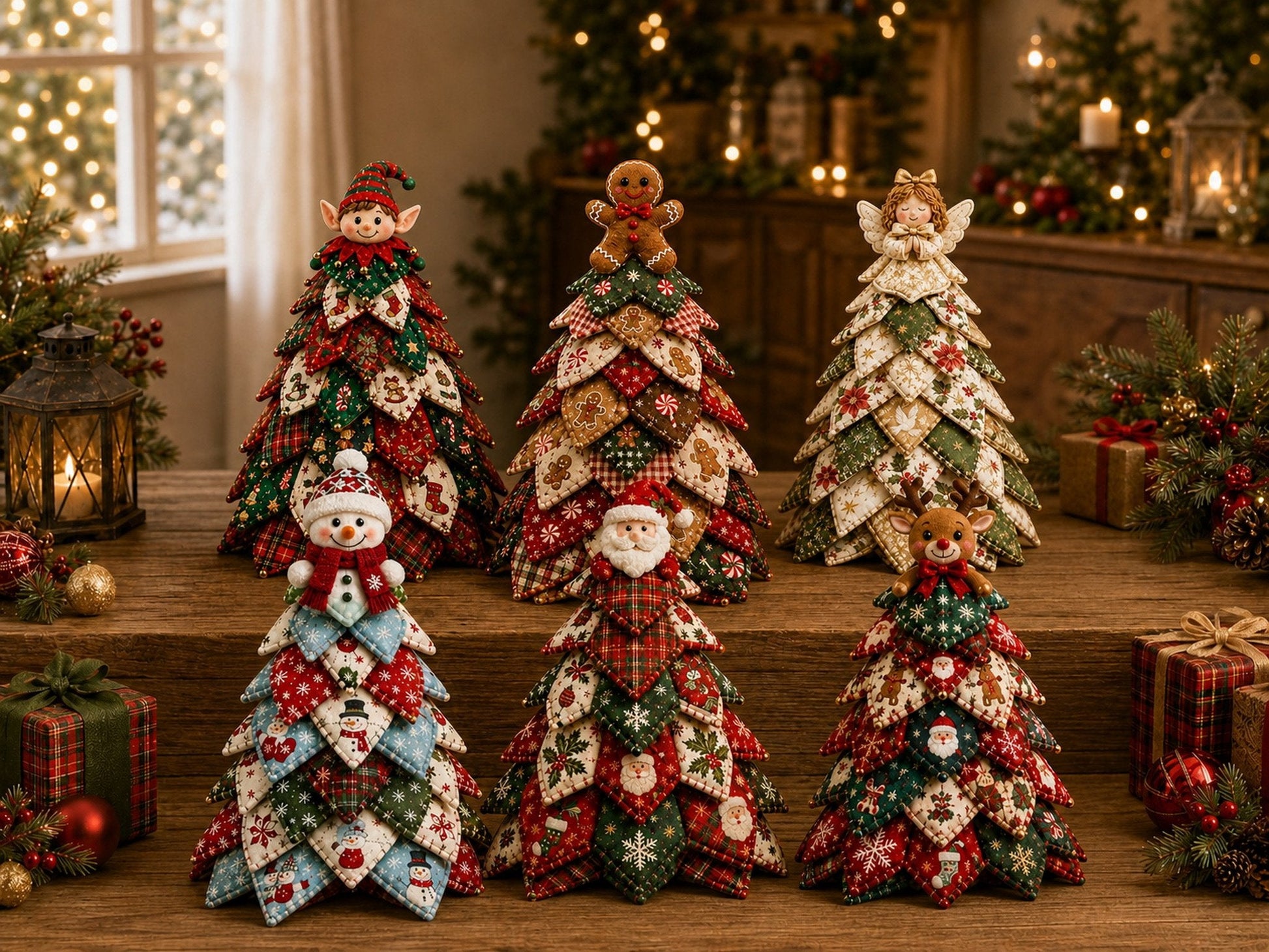 🔥LAST DAY 50% OFF - 🎄🧵DIY Quilted Christmas Tree Kit – Handmade Fabric Holiday Tabletop Tree Decor
