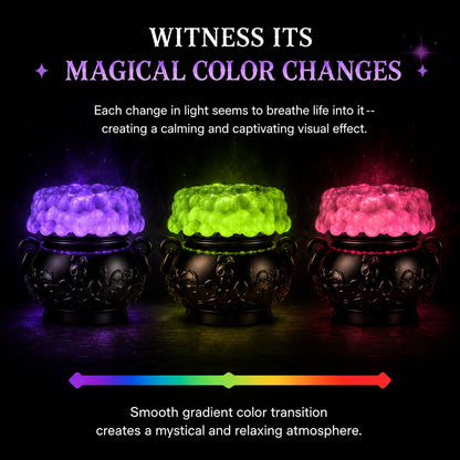 👻✨Light-up Color-changing Cauldron Waterglobe 3-Wick Candle Holder
