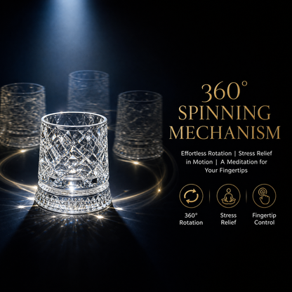 ✨ 360° Spinning Crystal Glass – Luxury Star-Cut Barware