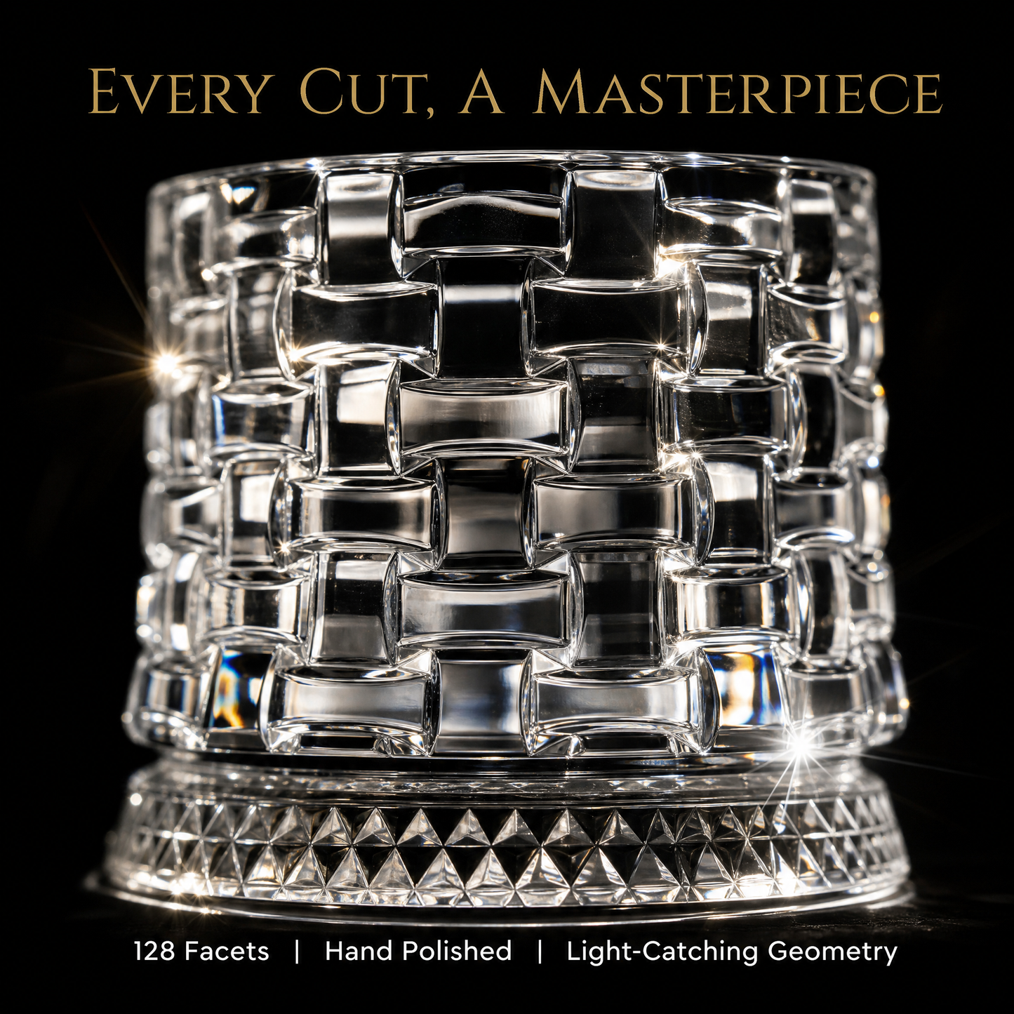 ✨ 360° Spinning Crystal Glass – Luxury Star-Cut Barware