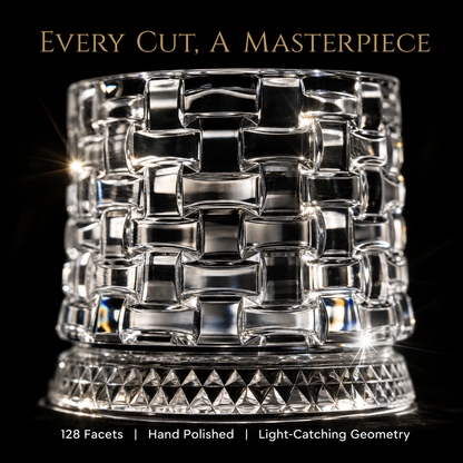 ✨ 360° Spinning Crystal Glass – Luxury Star-Cut Barware